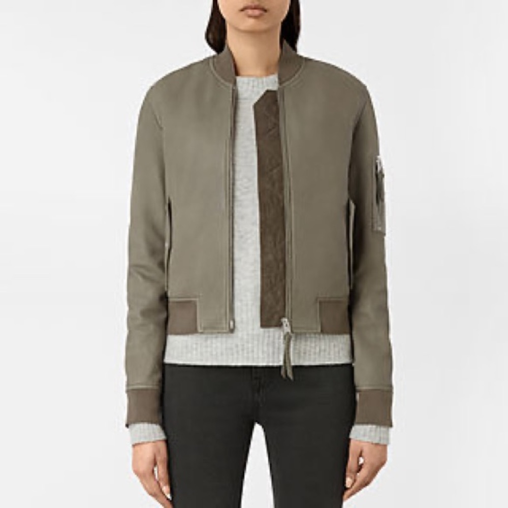 All Saints Avalon Bomber Leather Jacket
